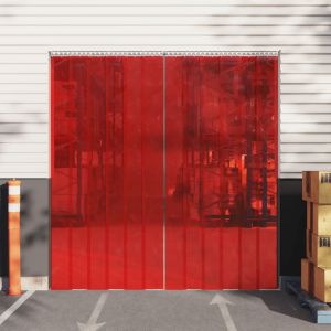 Cortina de porta 300 mm x 2,6 mm 25 m PVC vermelho pt6535