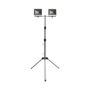 Tripé telescópico com projetor LED exterior 2x20w alumínio orientável
