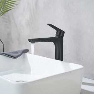 Torneira de lavatório alto sky bath preto mate série nature