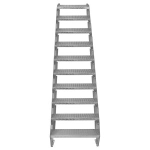 Escada galvanizada ajustável com 10 degraus de 600mm de largura