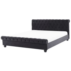 Cama veludo avallon 180 x 200 cm preto