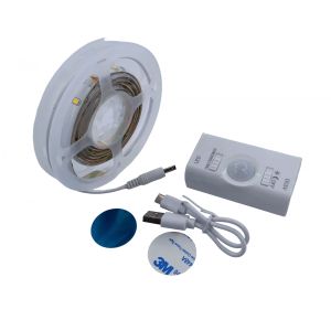 Fita de LED de 1m 5v com sensor recarregável usb luz fria 6000k