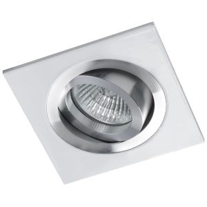 Foco embutido regulável classic quadrado alumínio e branco wonderlamp
