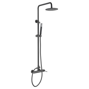 Conjunto chuveiro monocomando milos preto fosco-imex