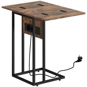 Mesa auxiliar 39x29x57cm bicolor Homcom, casa - mesas
