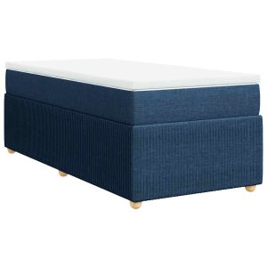 vidaXL cama box spring con colchón tela azul 80x200 cm
