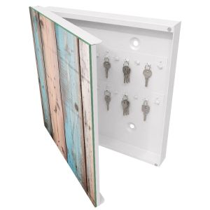 Caixa para guardar chaves decorativa 30x30x5, abertura à esquerda branca