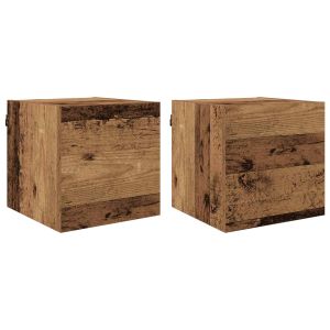 Móvel de tv - helloshop26 - conjunto de 4 - madeira antiga - 4 portas - 30,