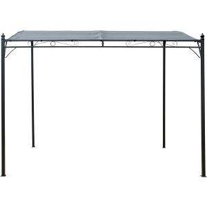 Pérgula metálica inclinada inclinada - 3 x 2,5 m - cinza
