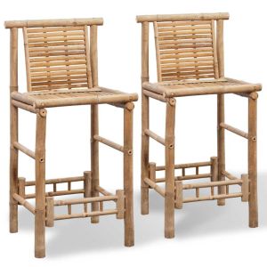 vidaXL taburetes de cocina 2 unidades bambú