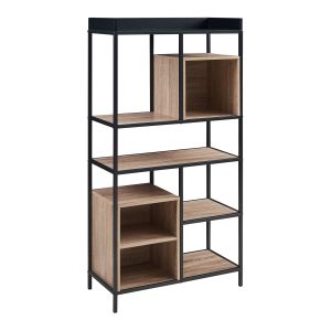 Estante de pé belana 9 prateleiras 137x70x33 cm preto/carvalho [en.casa]