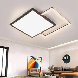 Nettlife LED luz de teto 46w sala estar preto regulável lâmpada cozinha