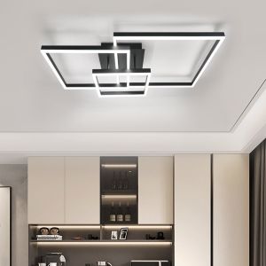 Nettlife LED lâmpada de teto preta regulável  com controle remoto lâmpada