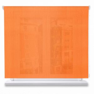 Estor enrollable translúcido poliéster liso color naranja 80x250cm.