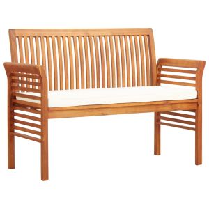 Banco de jardim 2 lugares c/ almofadão 120 cm acácia maciça pbk732758