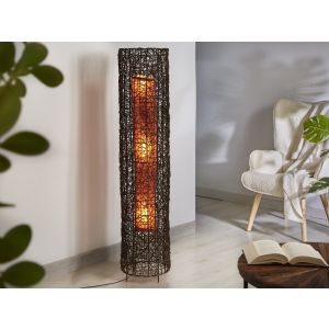 Luminária de chão kyoko em rattan marrom, 30x140cm