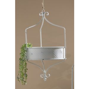 Vaso de metal suspenso, branco, 47 cm de diâmetro x 79 cm de diâmetro
