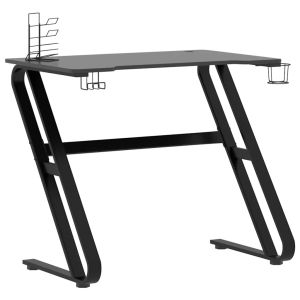 Secretária de gaming c/ pernas em forma de zz 90x60x75 cm preto