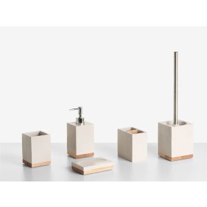 Conjunto de 5 acessórios para a casa de banho tapiche creme