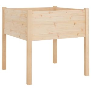 vidaXL jardinera de madera maciza de pino 70x70x70 cm
