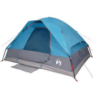 Tenda de campismo cúpula para 2 pessoas impermeável azul