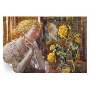 Papel de parede vinílico mulher com rosas 104x152 tulup