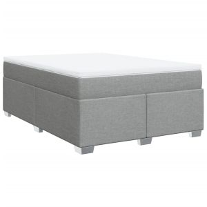 vidaXL cama box spring con colchón tela gris claro 140x190 cm