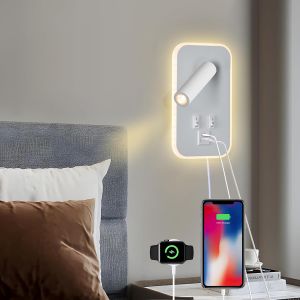 Luminária de parede usb regulável 10 w 3000 k branco