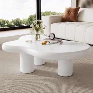 Mesa de centro nuvem branca mdf 32x97x67cm