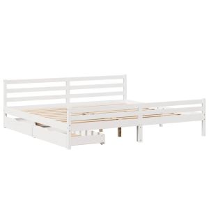 vidaXL estructura de cama sin colchón madera maciza blanca 200x200 cm
