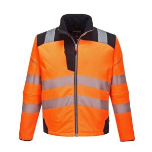 Veste de chuva softshell alta visibilidade portwest vision - laranja / pret