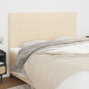 Cabeceira de cama 4 pcs tecido 100x5x78/88 cm creme ergft6402