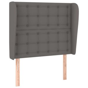 vidaXL cabecero con orejas cuero sintético gris 103x23x118/128cm