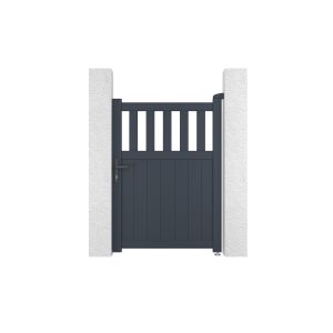 Portão de alumínio santis 1m a.140cm cinza + 2 postes h.166cm 15x15