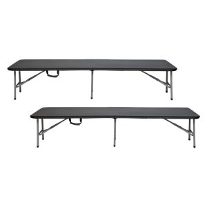 Pacote de 2 bancos dobráveis ​​para catering pretos 180x30x43cm 7house