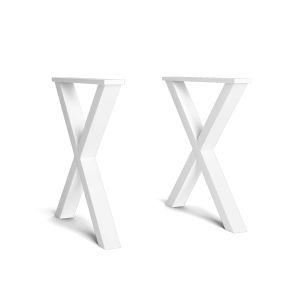 Pés forma de x, madeira maciça -lacado branco