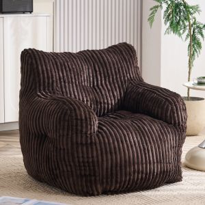 Pufe saco acolchoado em bombazina castanho 100 x 94 x 70 cm
