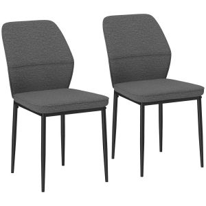 Conjunto 2 cadeiras sala de jantar 45x57x86 cm poliéster color gris Homcom