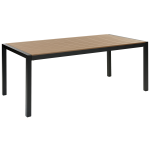 Mesa de refeição de jardim vernio 180 cm 90 cm metal castanho/preto
