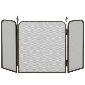 Frente para lareira 96x1,3x56 cm metal Homcom