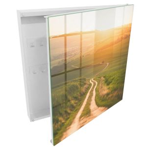Caixa para chaves moderna 30x30x5, abertura à direita branca