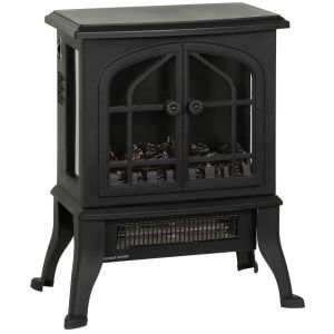 Lareira elétrica 39x24x48 cm plástico, vidro e abs Homcom