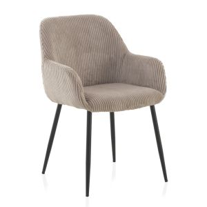 Conjunto de 4 poltronas estofadas em tecido de veludo cotelê la, 57x61x83cm