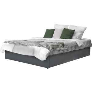 Cama de casal em PVC com caixa "ava" - 140 x 190 cm - cinza