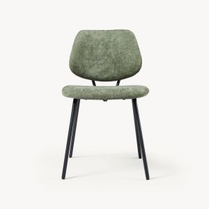 Conjunto de 4 cadeiras de jantar köma tecido 78x49x55 cm verde escuro