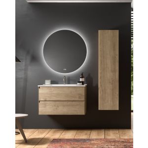 Móveis banho suspensos lavatório cerâmico |  carvalho natural80cm