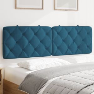 Almofadão de cabeceira 160 cm veludo azul ptob7197