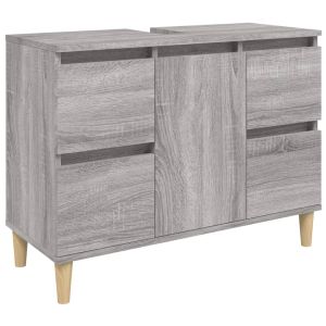 Armário de pia vidaxl sonoma cinza compensado 80x33x60 cm