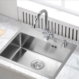 Pia de cozinha auralum 1 tigela 55x45x18,5cm pia de aço inoxidável 304 com