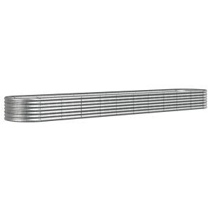 vidaXL jardinera arriate acero galvanizado plata 440x80x36 cm